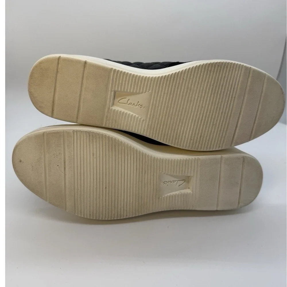 Clarks Collection Quilted Slip-On Sneakers Layton Step Black 9 M